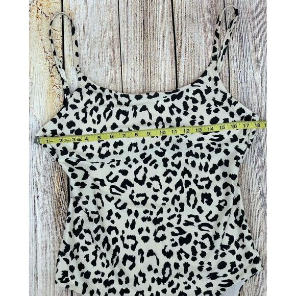 Aerie Leopard Tie Back One Piece Swimsuit Size Large Long Soft Muslin Full Cover - Picture 4 of 7